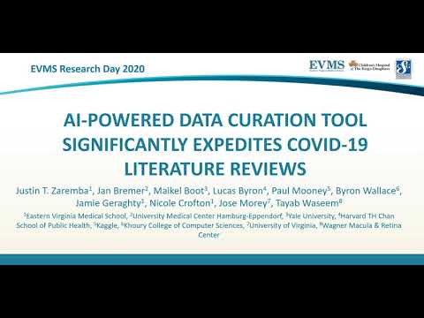 Thumbnail image of video presentation for AI-powered data curation tool significantly expedites COVID-19 literature reviews