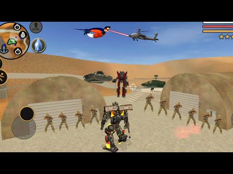 Vegas Crime Simulator (Transformer Fight Army Base) Transformer Destroy Army Base - Gameplay HD