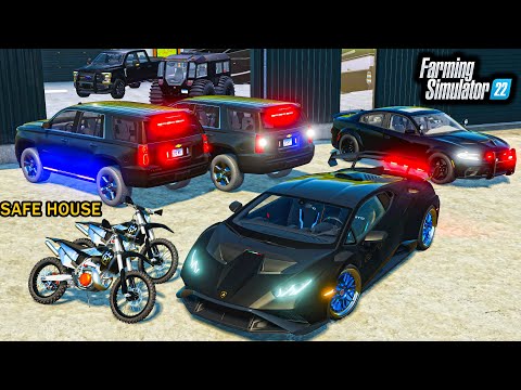 BUILDING "SECRET" FBI GARAGE! (SUVs, TRUCKS, $250,000 RV) | Farming Simulator 22