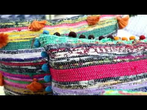 Multicolor plain handmade chindi cushion cover, for home, si...