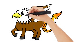 How to Draw a Cute Mythical Beast | Easy Fantasy Creature Drawing Tutorial