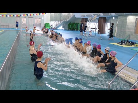 piscine pour petit jardin -longue-étroire-margelle-béton-terrasse-dallage