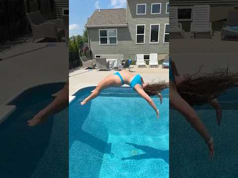 I Jumped Super High Backwards into the Swimming Pool #shorts