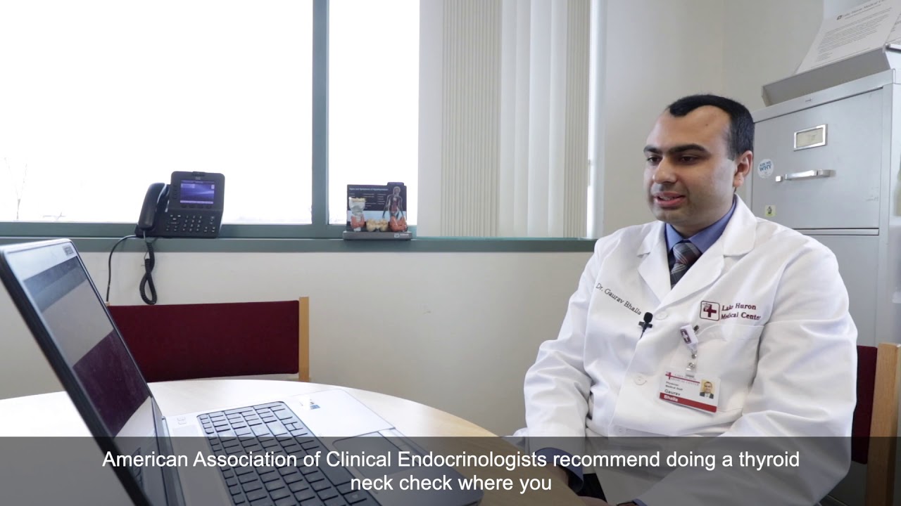 Dr  Bhalla shows patients how to check your thyroid health!