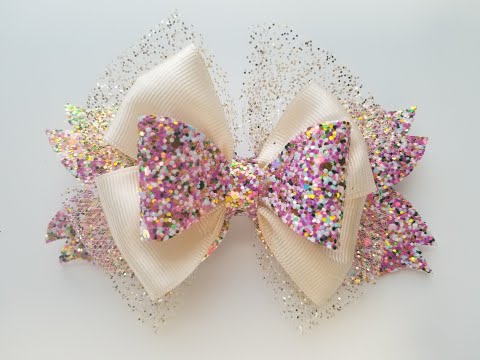 🎀How to make the best Ivory and Golden Bow🎀 So Cute and glittery🎀Tutorial for beginners🎀