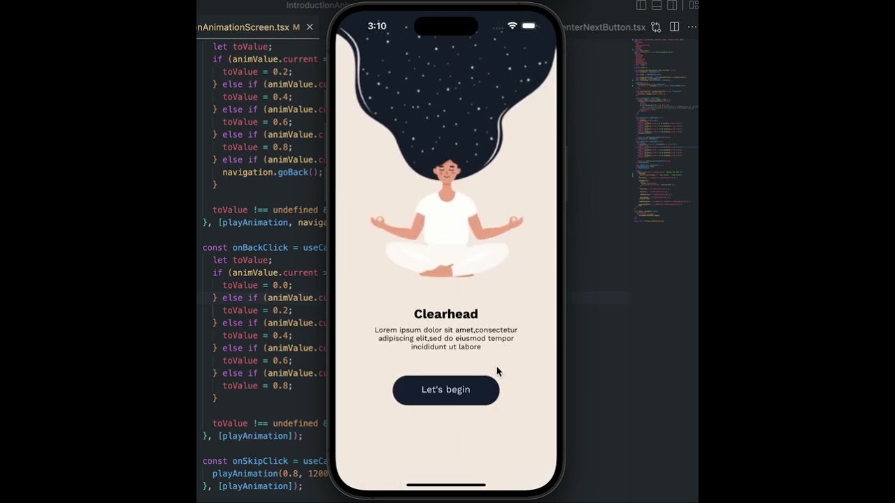 Free Animated onboarding UI template in react native (source in description) | #shorts #opensource