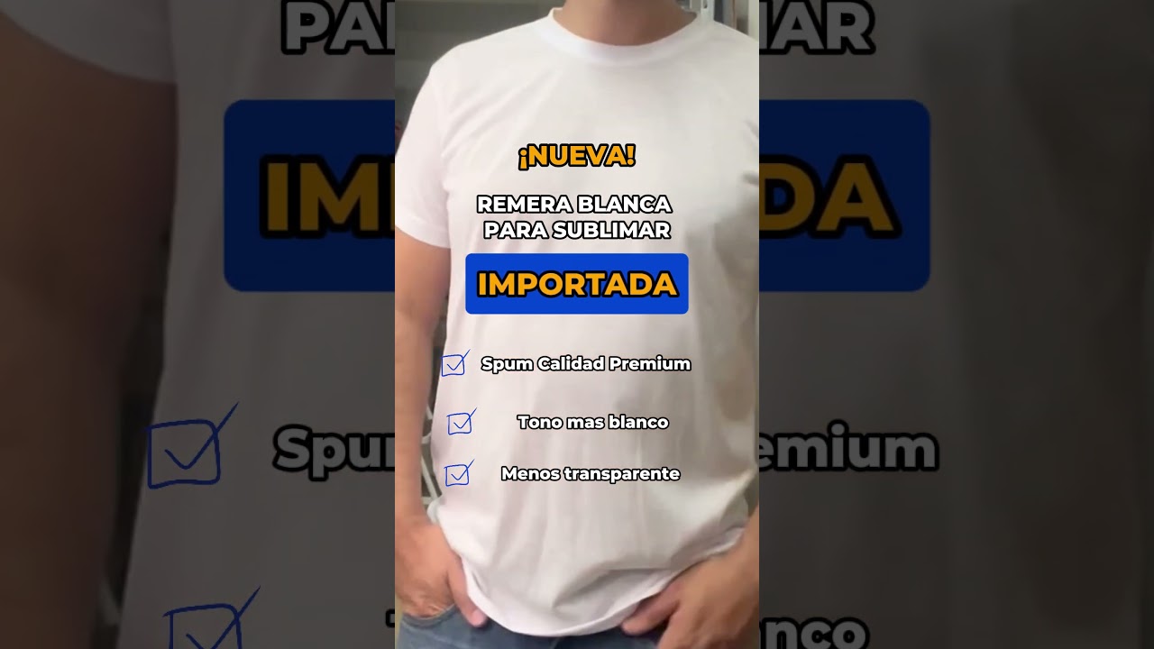 Remera Blanca Unisex para Sublimar IMPORTADA de Spum