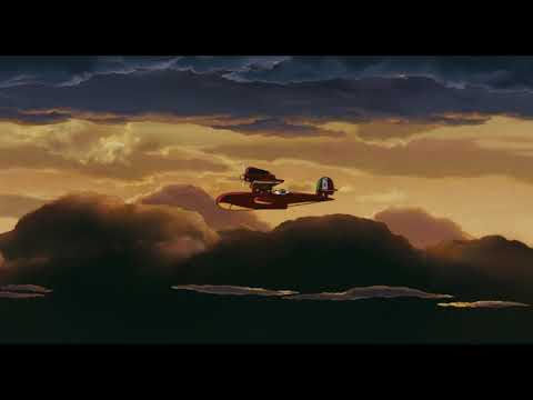 Porco Rosso flies for 1 hour at  sunset - The  Bygone Days - GHIBLI AESTHETIC - VAPORDREAM