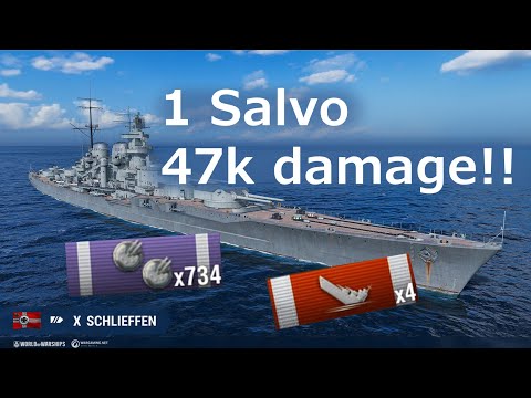Epic game with Schlieffen! 4 kills (team of 5) - World of Warships