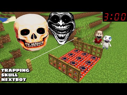 TRAPS FOR SKULL NEXTBOT AND TROLLFACE in Minecraft - Gameplay - Coffin Meme