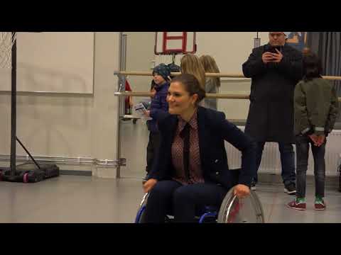 Crown Princess Victoria plays Paralympic basketball in Östersund