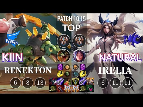 AF Kiin Renekton vs DMO Natural Irelia Top - KR Patch 10.15