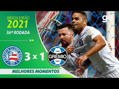 Gols e lances de Bahia x Grêmio