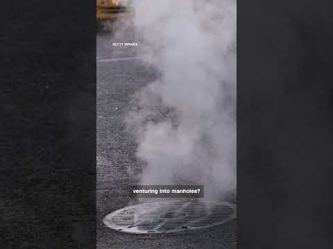 People spotted emerging from NYC manholes