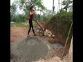 Young Girl Helps Retired Civil Servant Build A Stone Garden Gate