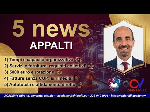 PROCUREMENT (5 news): rulings, resolutions, and case studies with Simone Chiarelli (December 26, ...