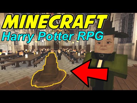 Minecraft Witchcraft and Wizardry | Part 2 | Sorting Ceremony! (Harry Potter RPG)