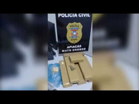 PJC apreende quase 10kg de maconha e pasta base em Apiacás MT — suspeito preso