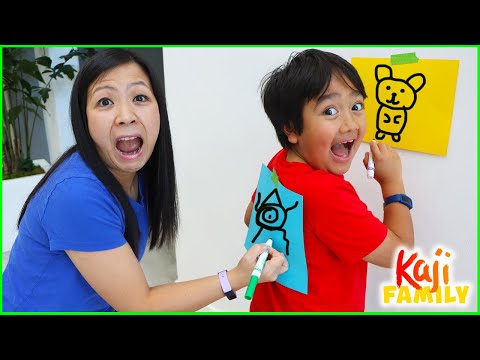 Draw on My Back Challenge with Ryan vs Mommy!!!