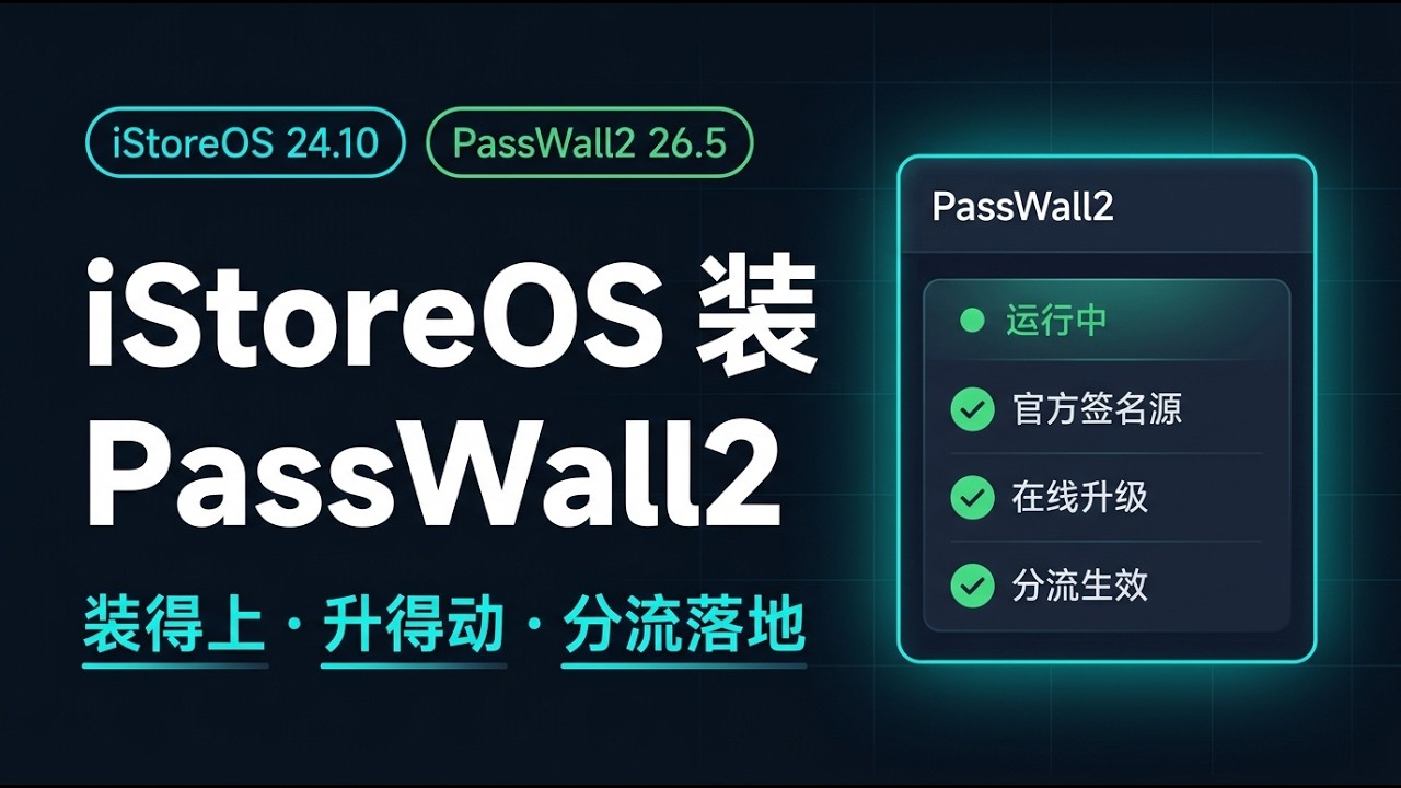 PassWall2 完全配置教程：iStoreOS 从零到能访问 Google 的最短路径