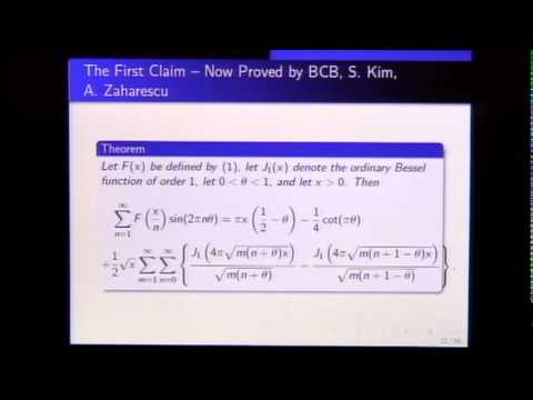 International Conference in Number Theory and Physics - Bruce Berndt