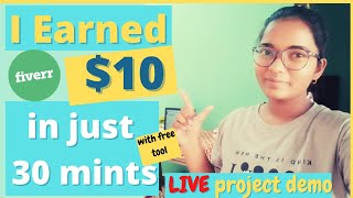 I Earned $10 in just 30 minutes | Live Work on fiverr | Graphic designing | CANVA | SHRUTI😍