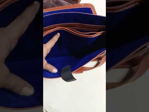 Plain full flap laptop leather bag