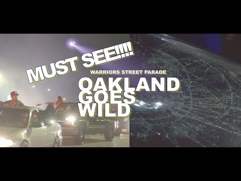 Streets of Oakland Erupts after Warriors Win ( 2017 NBA FINALS ) Craziest rally ever!!!!