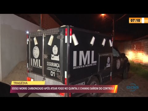 Idoso morre carbonizado após atear fogo em quintal e chamas saírem do controle 15 07 2021