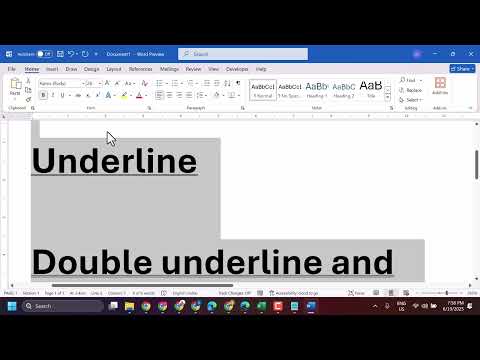 Shortcut keys to Underline Words in Word || Underline, Double underline and space underline in Word