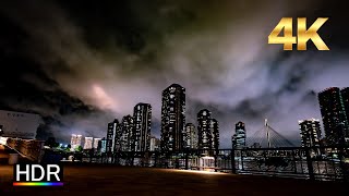 A summer night walk from Ryōgoku to Etchūjima, September 2025　Tokyo Japan　４K HDR