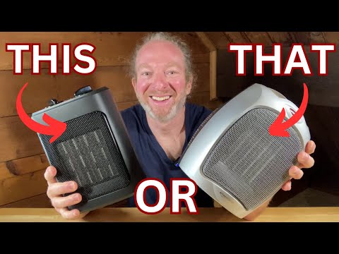 Amazon Basics Ceramic Space Heater, Portable Indoor Heating Solution, With Overheat and Tip-Over Protection, Thermostat, Non-Oscillating, 1500W, Fast Heating, 7.52"D x 6.34"W x 9.45"H, Silver video review thumbnail