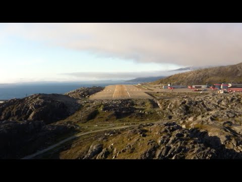 Twin Otter landing in NUUK Greenland