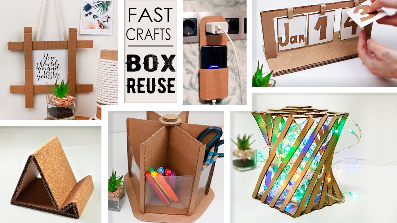 Top 7 DIY Cardboard Reuse Ideas For Home ❤  HOME DECORE Boxes Tutorial