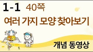 [천재교육] 우등생 해법수학 1-1 개념 강의 (40쪽) 여러 가지 모양 찾아보기