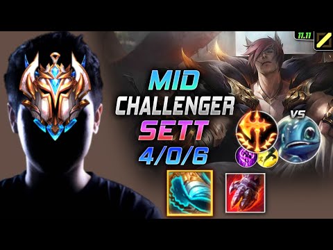 Challenger Sett MID vs Fizz - 챌린저 미드 세트 템트리 룬 발분 정복자 セト Сетт 腕豪 賽特 - LOL KR 11.11