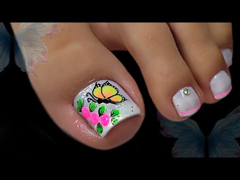 COMO HACER mariposa con flores en tus uñas 😍🦋🌸#nailart #miarteentusuñas