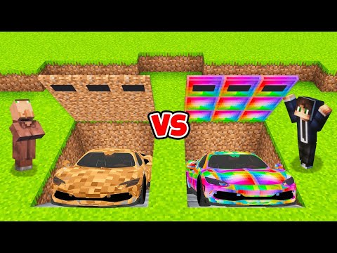 Noobova Garaža Protiv Pro Garaža Za Automobile u Minecraftu
