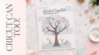 I Combined Canva & Cricut to Make This Beautiful Card! | Layered Tree Card Tutorial