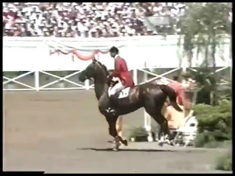 Olympics - 1984 Los Angeles - Equestrian - Show Jumping Solo - MEX Tazzer & CAN Millar & FRA Durand