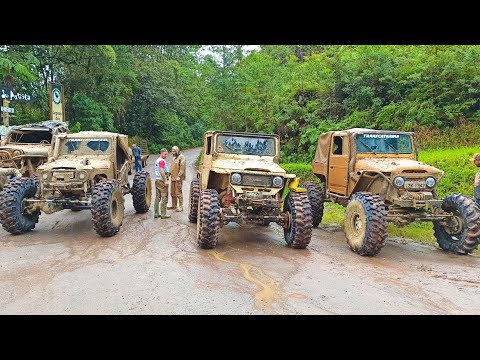 A Trilha mais temida do Brasil 90/120 Toyota Bandeirantes Jeep Willys Land Rover -Melhores momentos