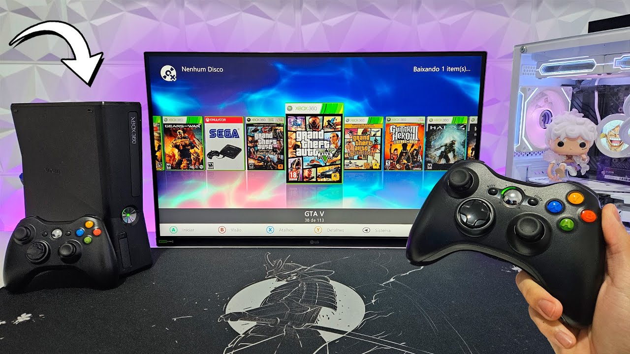 Baixando jogos no meu Xbox 360 desbloqueado! (RGH é bom demais)