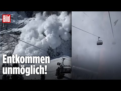 Italien: Mega-Lawine rast auf Skifahrer zu