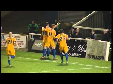 2-3 Matt Rhead scores the 3rd for the Stags. Hartlepool 2-4 Mansfield, 25Mar2014.