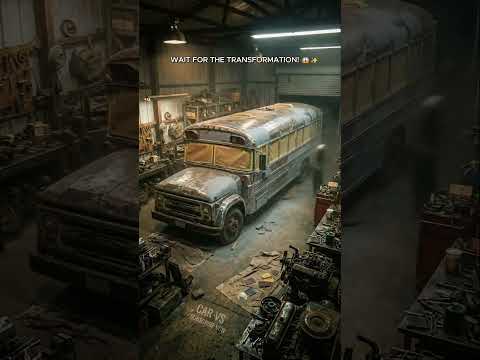 Rusty School Bus to Luxury Skoolie! 🚌✨ Satisfying Restoration #shorts