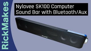 Nylavee SK100 Computer Sound Bar with Bluetooth/Aux