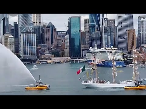 Thumbnail for Royal Water Salute, Celebrity Solstice, Disney Wonder and ships horns blowing.