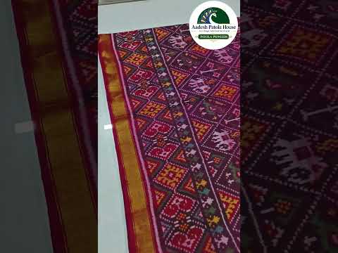 Pink Selari Border and Wine Colour Nanu Narikunj motifs Single ikat Patola Saree