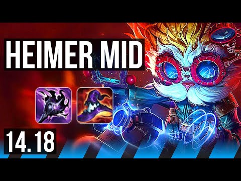 HEIMERDINGER vs MALZAHAR (MID) | 1600+ games, Rank 9 Heimer | EUW Grandmaster | 14.18