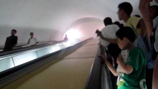 preview picture of video 'North Korean bomb shelter; the deepest subway in the world.'